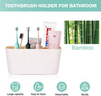 Toothbrush Holders for Bathrooms Bamboo Toothbrush and Toothpaste Holder Electric Tooth Brush Holder Large Toothbrush Organizer for Bathroom Countertop Detachable Toothbrush Storage